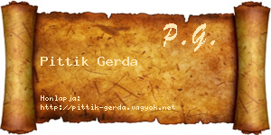 Pittik Gerda névjegykártya